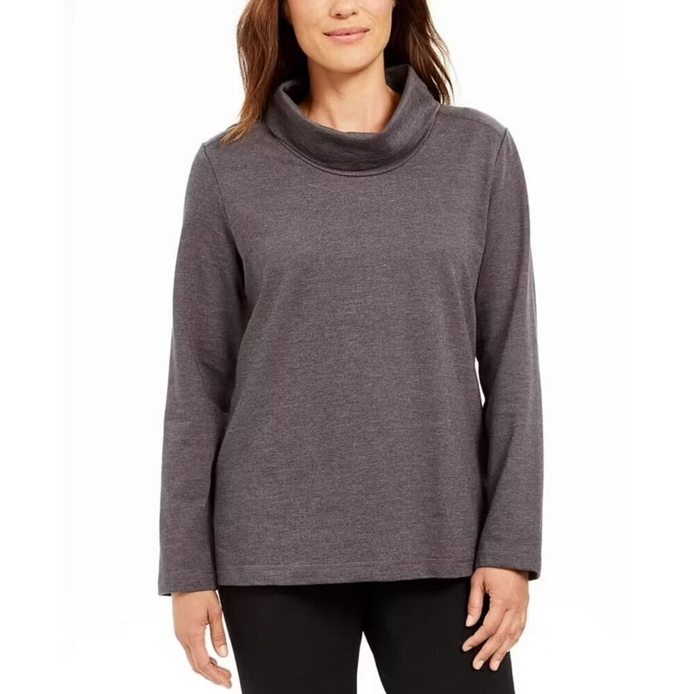 NWT Karen Scott Women's Sport Cowl-Neck Top Purple Size Medium